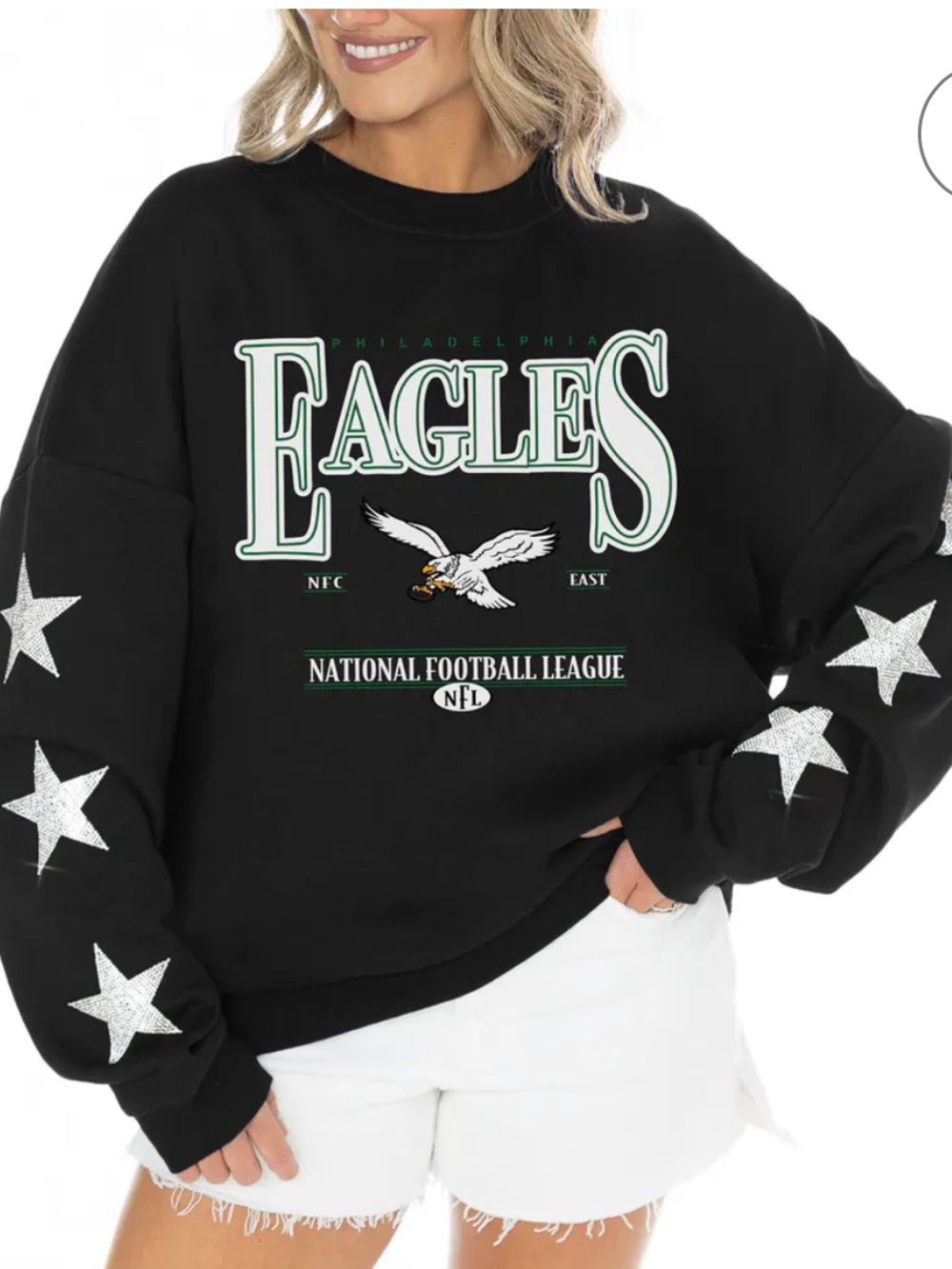 Philadelphia Eagles Black Graphic Sweatshirt - NFL Licensed